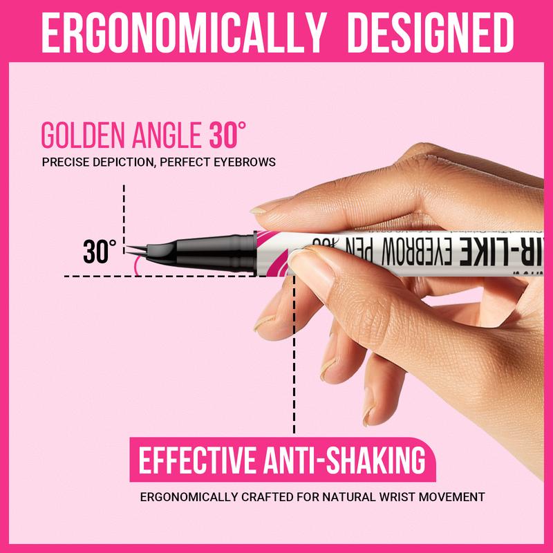 IMethod Curved Eyebrow Pen - Microblading Brow Pencil, Micro-Fork-Tip Applicator & Brow Pen 2-in-1 Dual-Ended Eyebrow Pencils for Women