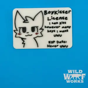 Boykisser License Funny Furry Badge - 3D Printed Meme ID Card