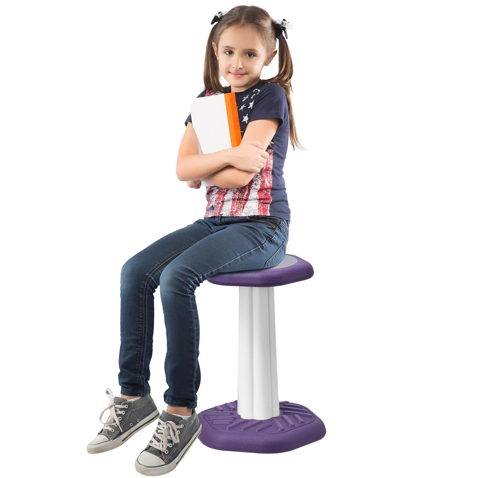 【SummerFinds】VEVOR Kids Wobble Chair,  Active Chair with Sponge Cushion, Wobble Stool Improves Focus, Posture and Calm Children, Ideal for Schools and Home, Age 7-14, Purple