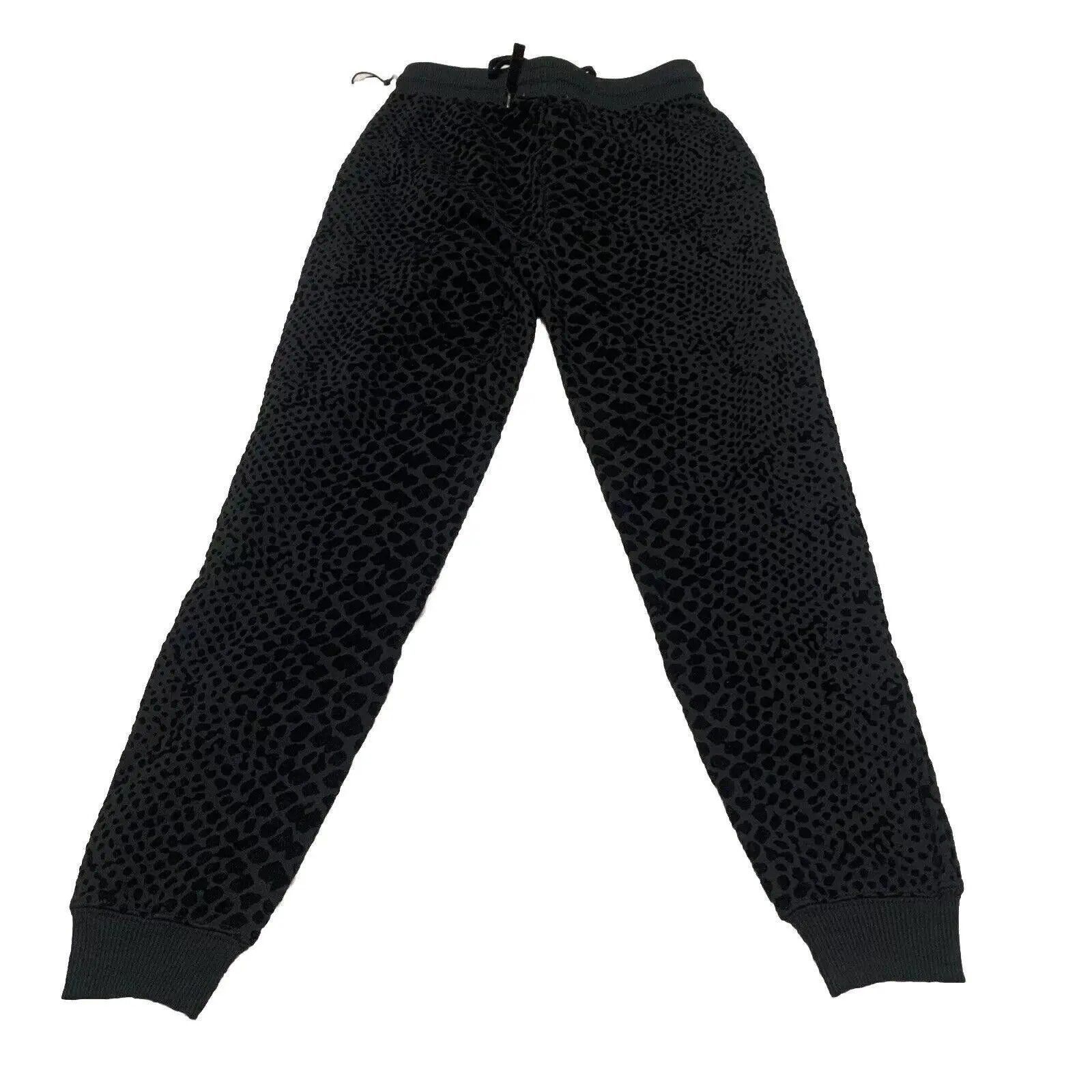 Dex Clothing Women X Small Black Leggings Jogger Pants Snake Animal Velour Print