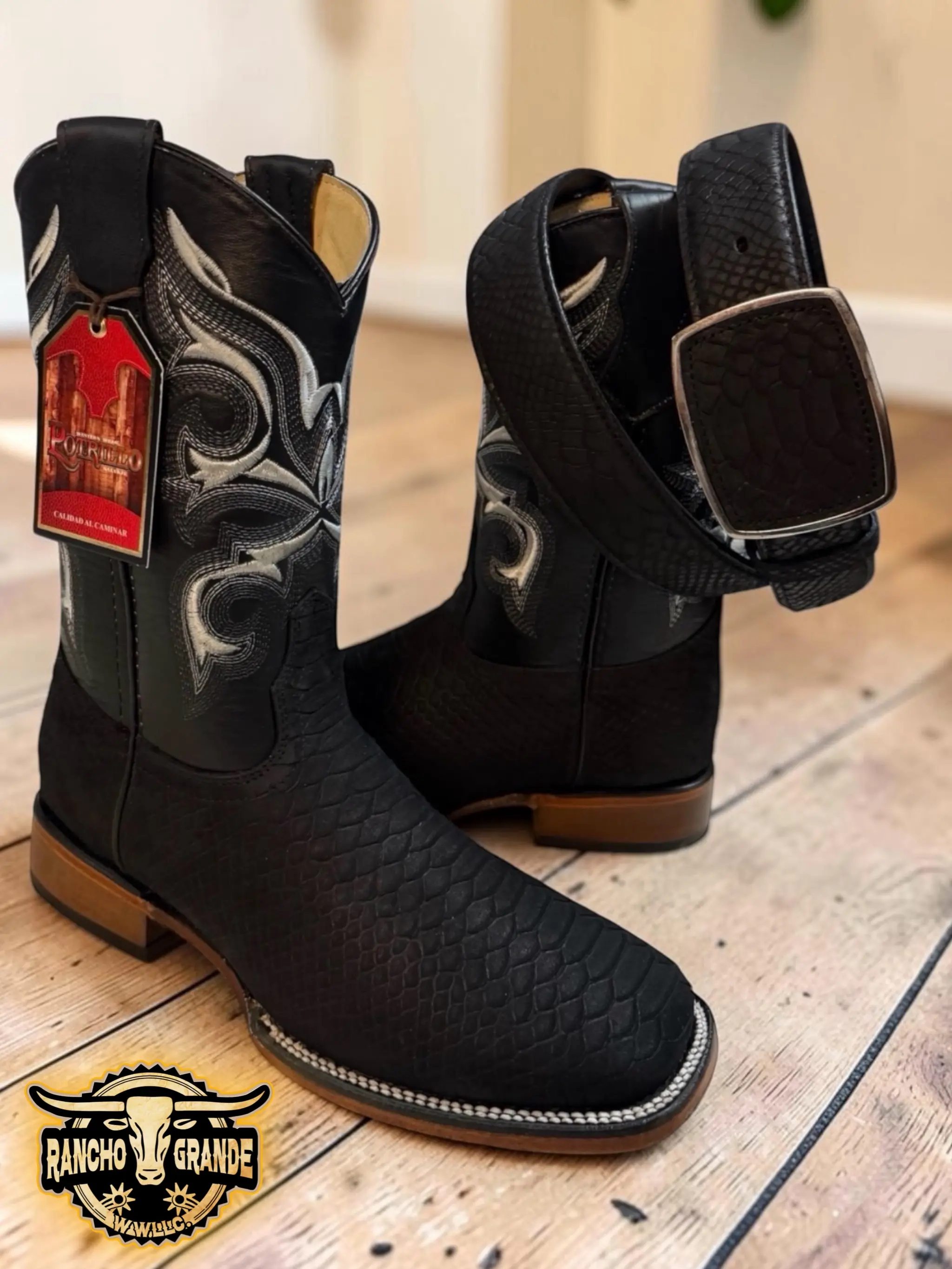 Mens Western Cowboy Boots Premium Leather / Botas Vaqueras para Hombre Piel de Calidad