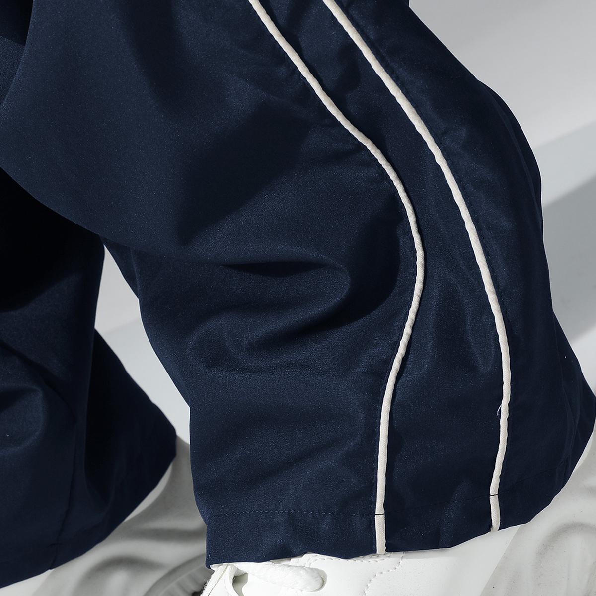 3-piece set of men's sports jogging pants, side striped decorative pants, straight leg loose sports pants, comfortable, breathable, lightweight pants suitable for daily leisure sports