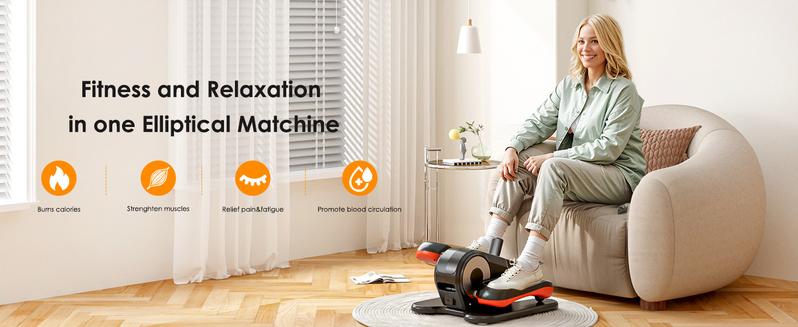 Nicole Selection Under Desk Elliptical Machine - Electric Seated Pedal Exerciser for Home, 12 Speeds, Remote Control, Perfect for Seniors & Office Workouts, 40YKTD509, For Christmas Gifts