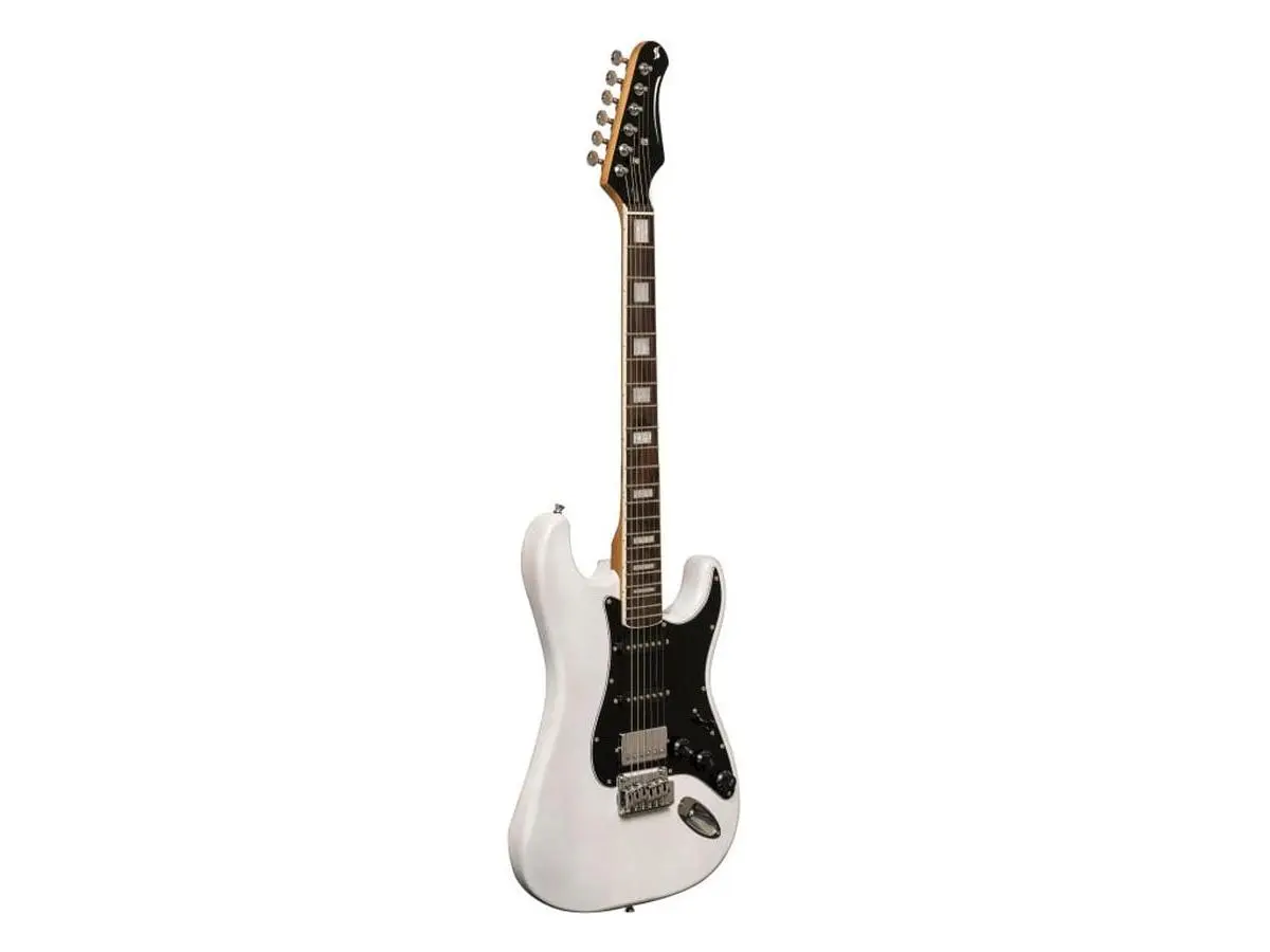 Stagg 26133 Vintage S-60 Series Electric Guitar with Solid Alder Body - White Blond