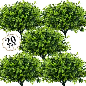 Artificial Flower Plants(20pcs), Fake Plant for Garden Porch, UV Resistant Colorful Fake Decorative Bouquet for Home Garden Party Wedding Decor