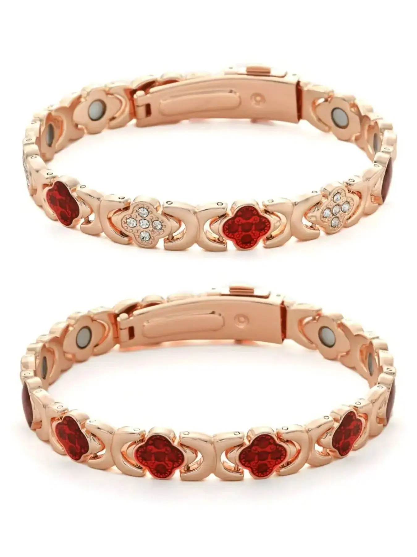 2 Pcs Women's Pure Copper Magnetic Bracelet, Cuff Bangle, Magnetic Bangle Jewelry, 3500 Gauss Strong Magnet Design, Ideal Gift for Female Elders' Birthday