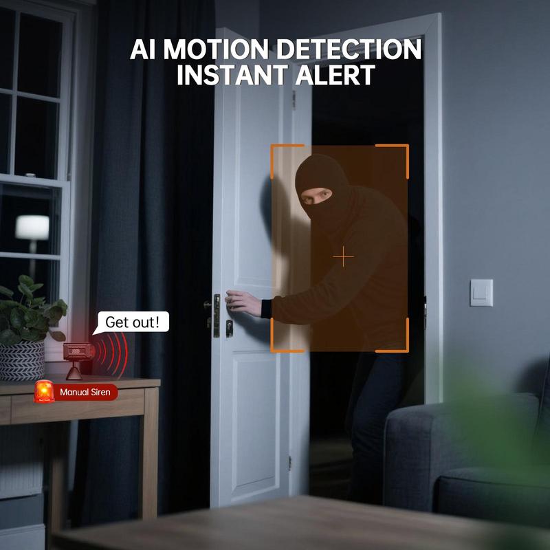 Vision Well Wireless Security Home Camera, AI PIR Sensor, Two-Way Talk, Smart Instant Siren, IP65 Waterproof, Support SD Card and Cloud Storage