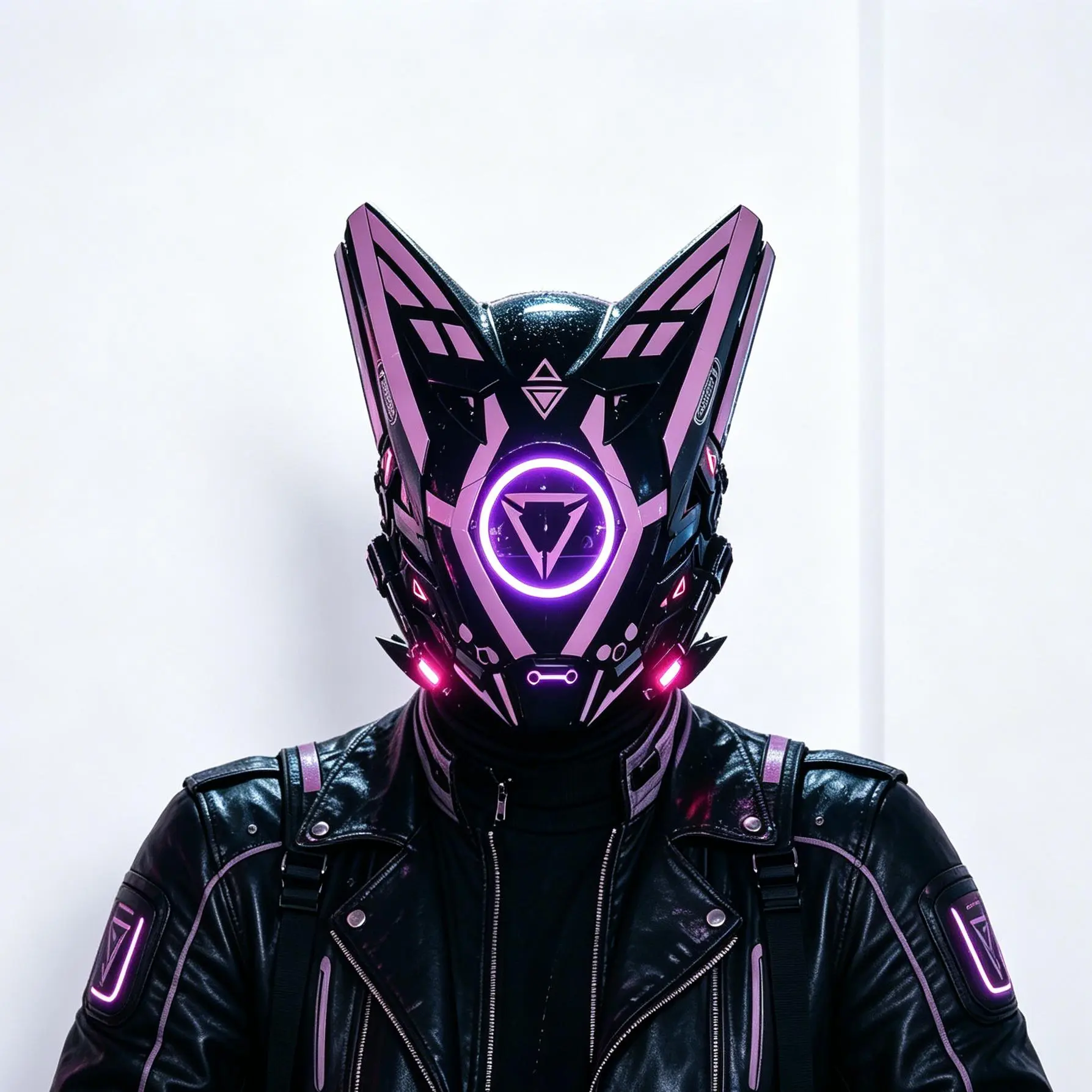 Adult Luminous Handmade Plastic Cyberpunk Full-Face Mask - LED Lights, Wings Fashion Accessory for Halloween, Cosplay Events, 1-of-a-Kind Piece, Accessories, One-Of-A-Kind Piece