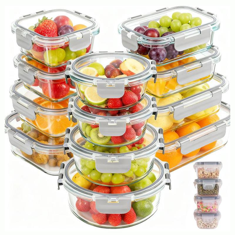 12pc Borosilicate Glass Storage Containers with Lids | 12 Airtight/Freezer Safe Food Storage Containers for Pantry and Kitchen | Meal Prep Container for Lunch | Glass Tupperware Set TikTokShopBlackFriday