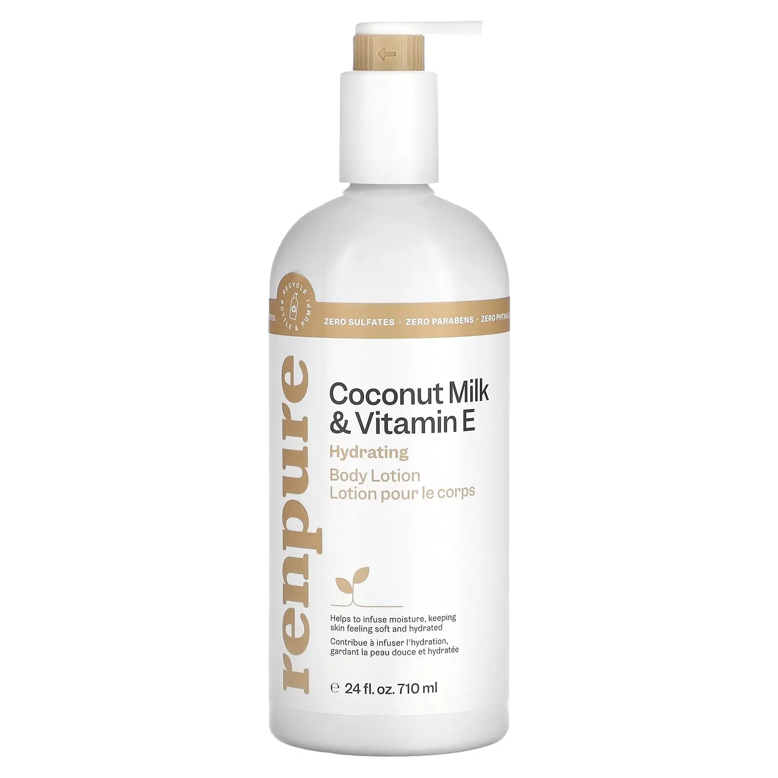 Renpure Hydrating Body Lotion, Coconut Milk & Vitamin E, 24 fl oz (710 ...