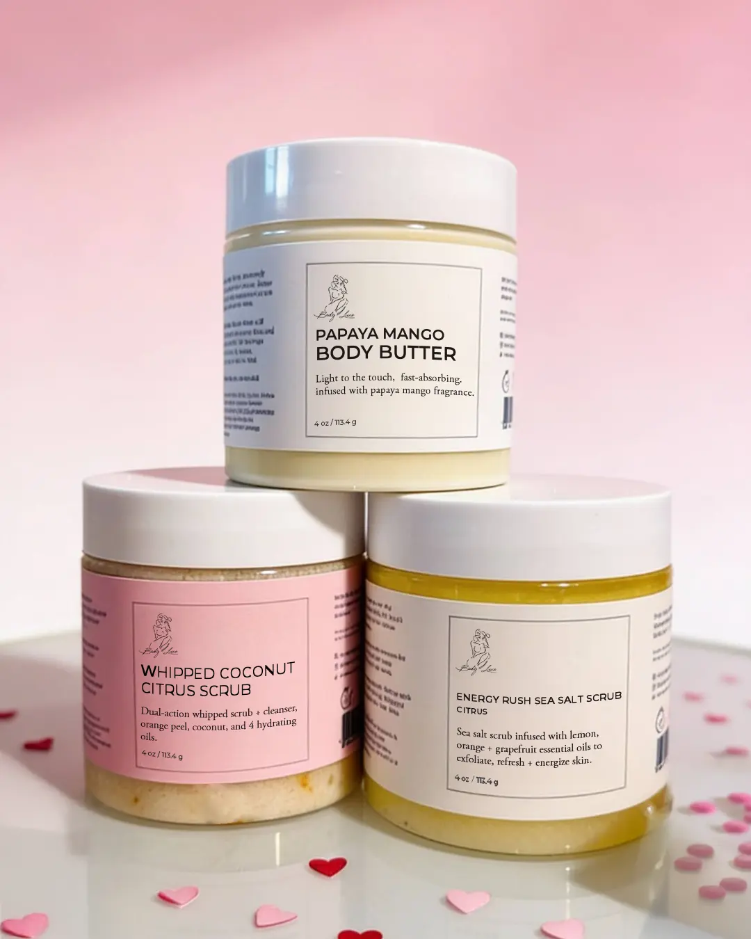 Whipped Coconut Citrus Scrub + Energy Rush Citrus Scrub + Papaya Mango Glow Trio - 4 oz