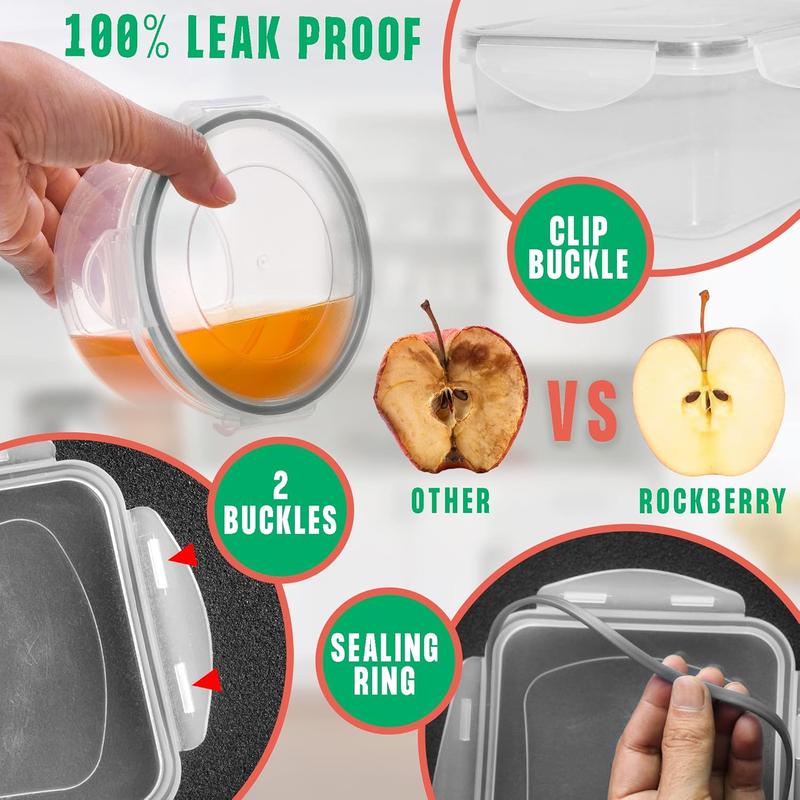 [NEW!] 50 PCS Food Storage Containers – BPA-Free Airtight Food Containers with Leakproof Lids, Stackable & Microwave Safe, Ideal for Pantry Organization, Leftovers, Fruits & Meal Prep