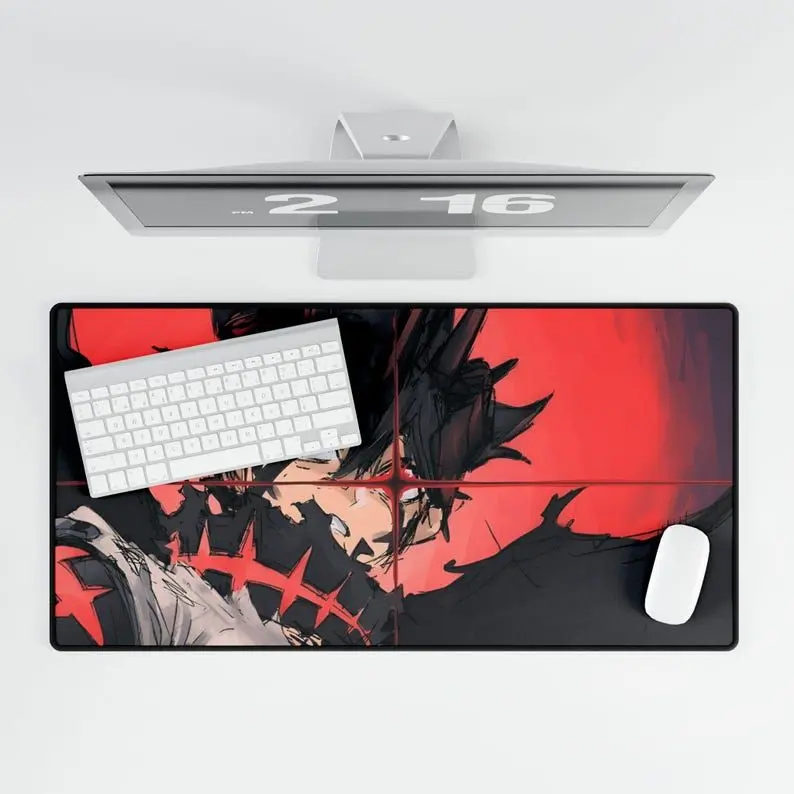 Asta Black Clover Mouse Pad, Shonen Anime Desk Mat, Large Gaming Mousepad, Anti-Magic Grimoire Decor, Anime Desk Setup Gift