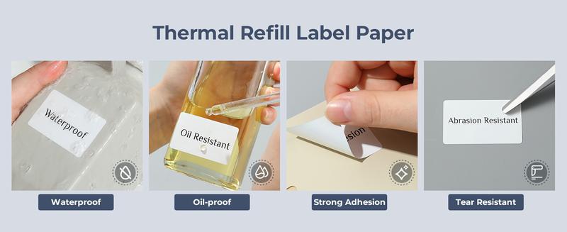 NIIMBOT Large Format Thermal Label Paper - Colored Transparent, Water/Oil/Tear/Scratch Resistant, BPA-Free - Compatible w/ B1 B21 Printers - for Home, Name Labels & Commercial Use NIIMBOT Large Format Thermal Label Paper - Colored Transparent, Water/Oil/Tear/Scratch Resistant, BPA-Free - Compatible w/ B1 B21 Printers - for Home, Name Labels & Commercial Use