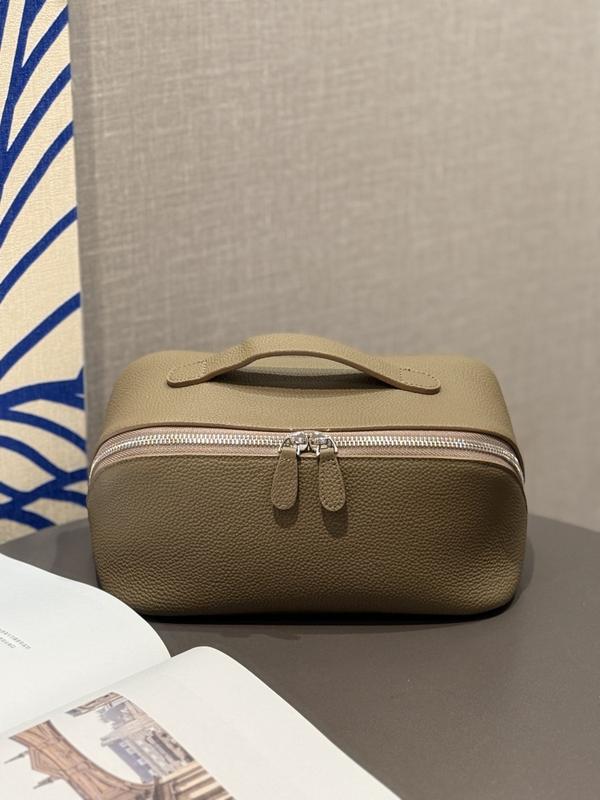 Minimalist High-End Feel First Layer Cowhide Texture Makeup Bag Genuine Leather Travel Portable Toiletry Bag Large Capacity Storage Bag