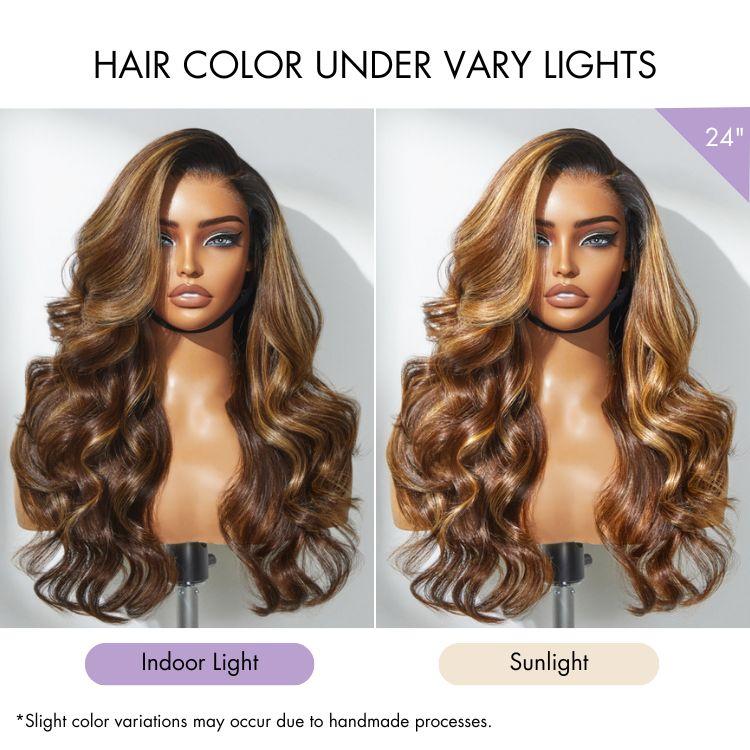 Luvme Hair Glueless Wig Loose Body Wave Blonde Highlight 7x6 Closure HD Lace Wig Ready To Go