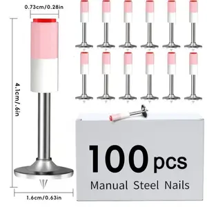 0 Mini Nails. 50pcs/100pcs/set 7.3mm Nail Round. Steel Nail Pneumatic Rivets, Ceiling Cable Installation and Maintenance Accessories, Self Drilling Anchors, Hardware, Metal