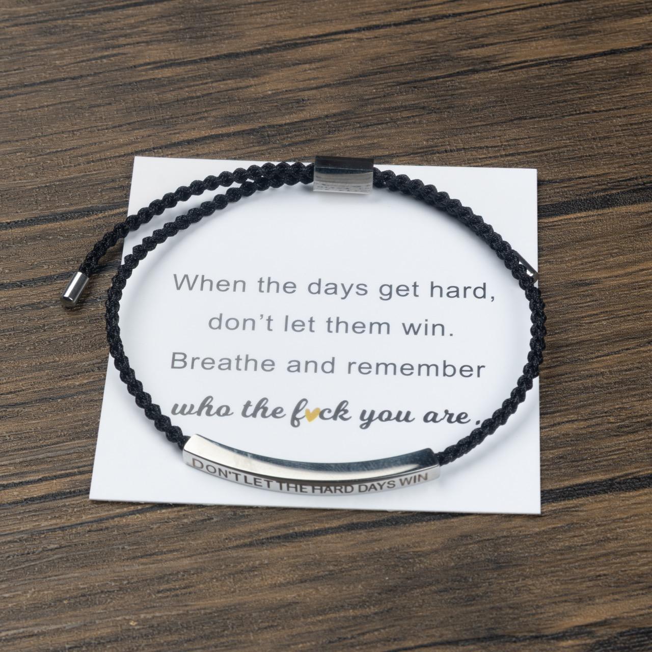 Inspirational bracelet for women engraved quote adjustable braided gift christian faith