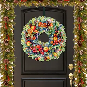 Designocracy 8611071H 24 x 18 in. Summer Harvest Fruit Wreath Holiday Christmas Door Decor