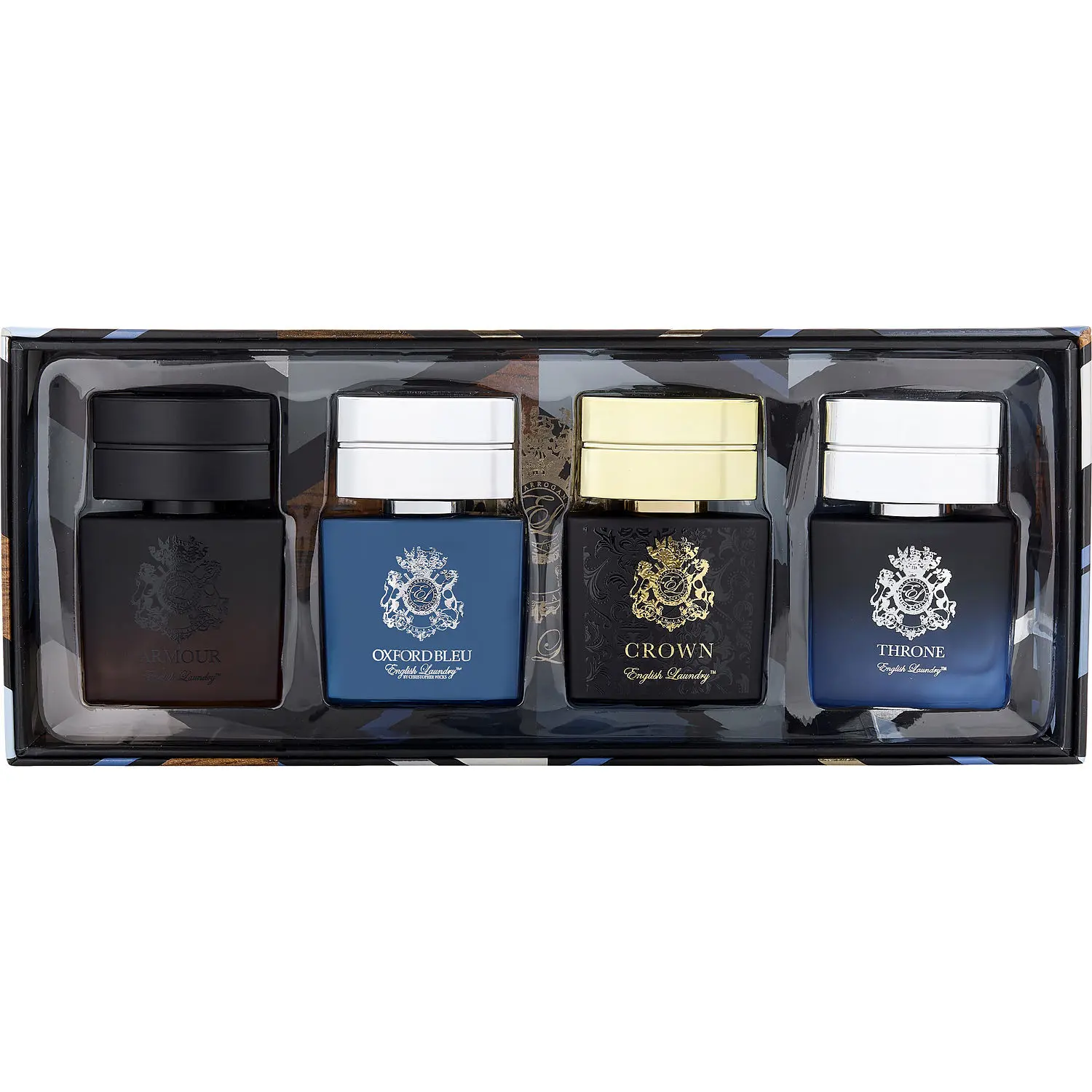English Laundry Variety Set-4 Piece Mens Variety With Armour & Oxforx Bleu & Crown & Throne And All Are Eau De Parum 0.68 Oz For Men English Laundry Variety Set-4 Piece Mens Variety With Armour & Oxforx Bleu & Crown & Throne And All Are Eau De Parum 0.68 Oz For Men