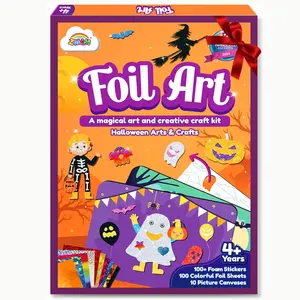 ZMLM Halloween Crafts Games for Kids - Fun Halloween Foil Art Mess Free Activity, Gifts for Ages 4 5 6 7 8 9 10 11 12 Girls Boys, Creative Arts and Crafts Kits Toys for Kids