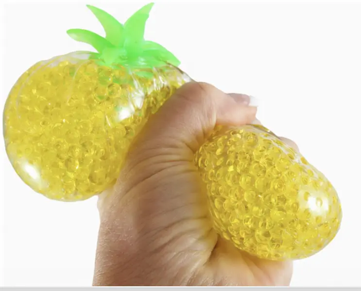 Lightweight Pineapple Orbeez Squishy Water Bead Fidget Toy - Squishies Toys Collectibles with Shifting Beads, Soft Finger Stimulation for Neurodivergent Kids 4+ Years, Bright Tropic Vibe Stress Relief, Light & Portable