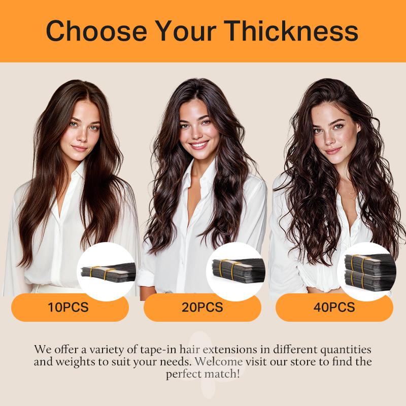 Doores Tape in  Remy Human Hair Extensions Natural Straight 14-24" Length for Everyday Use