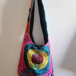Handmade Patchwork Cotton Crossbody Bag: Boho Hippie Style, 70s Vintage Style, Shoulder Jogi Bags