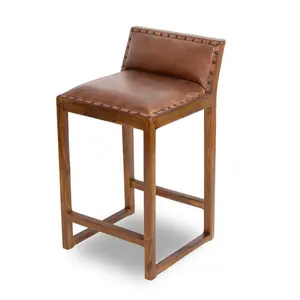 Ataya Genuine Leather Counter Stool (Tan)