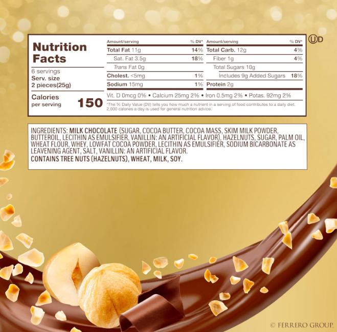 Gourmet Hazelnut Milk Chocolate Valentine's Day Gift Box, 12 Individually Wrapped Chocolates for Gifting, 5.3 oz