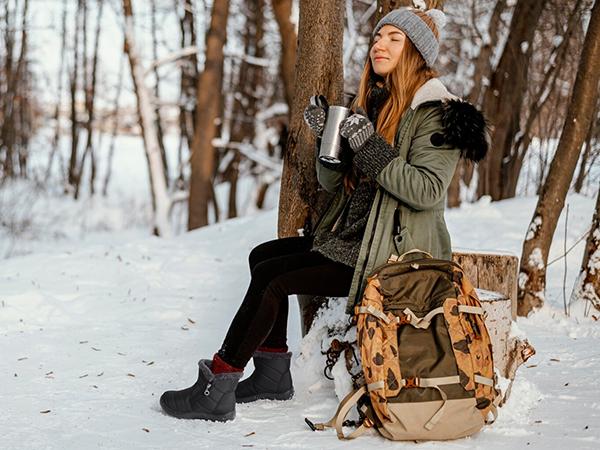 DREAM PAIRS Winter Boots for Women Warm Fur Lined with Zipper Flat Ankle Boots Comfortable Lightweight Outdoor Indoor Booties