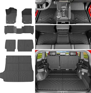5 Seats Floor Mat Compatible with 2025 2026 Toyota 4Runner Cargo Mat Backrest Cargo Liner TPE Trunk Liner (Not for Hybrid EV&i-Force MAX) Replacement for 2025 2026 Toyota 4Runner Accessories