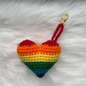 Crochet Heart Bag Charm