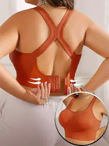 2026 New Wire-Free Plus Size Breathable Bra - High-Performance Anti-Sagging Racerback Yoga Top