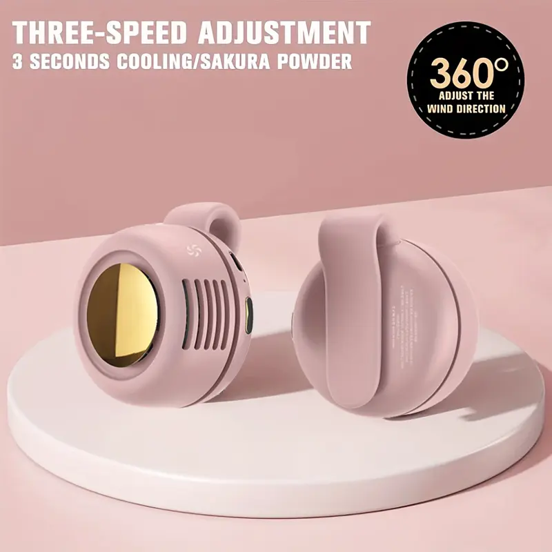 Portable Silent Mini Bladeless Electric Fan,Adjustable 3-speed Suspended Waist Fans, Smal!Phone Cooling Fan, Personal Fan, Rotating BodyFan Suitable for Outdoor Travel fathersdaygift