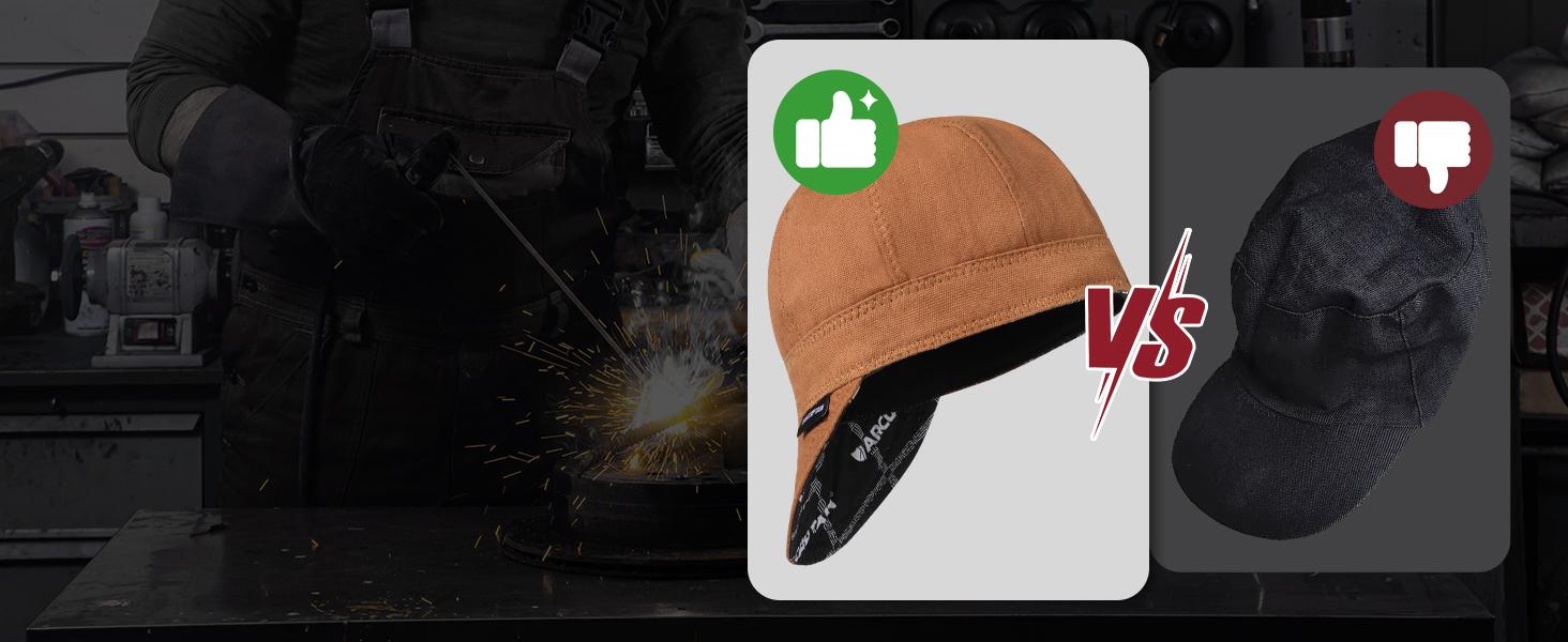 Arccaptain Welding Cap Comfortable and Machine Washable Protective Hat