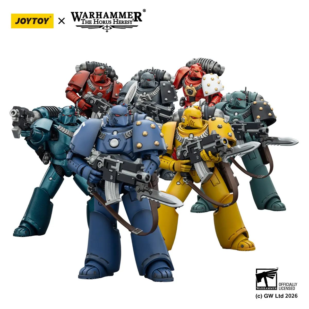 JOYTOY Warhammer The Horus Heresy Sons of Horus 1/18 Scale MKVI Tactical Legionary Collectible Action Figure Model Set - 7PCS, Authentic Unisex Toy for 12+ Years, No Warning Applicable, Figures Set