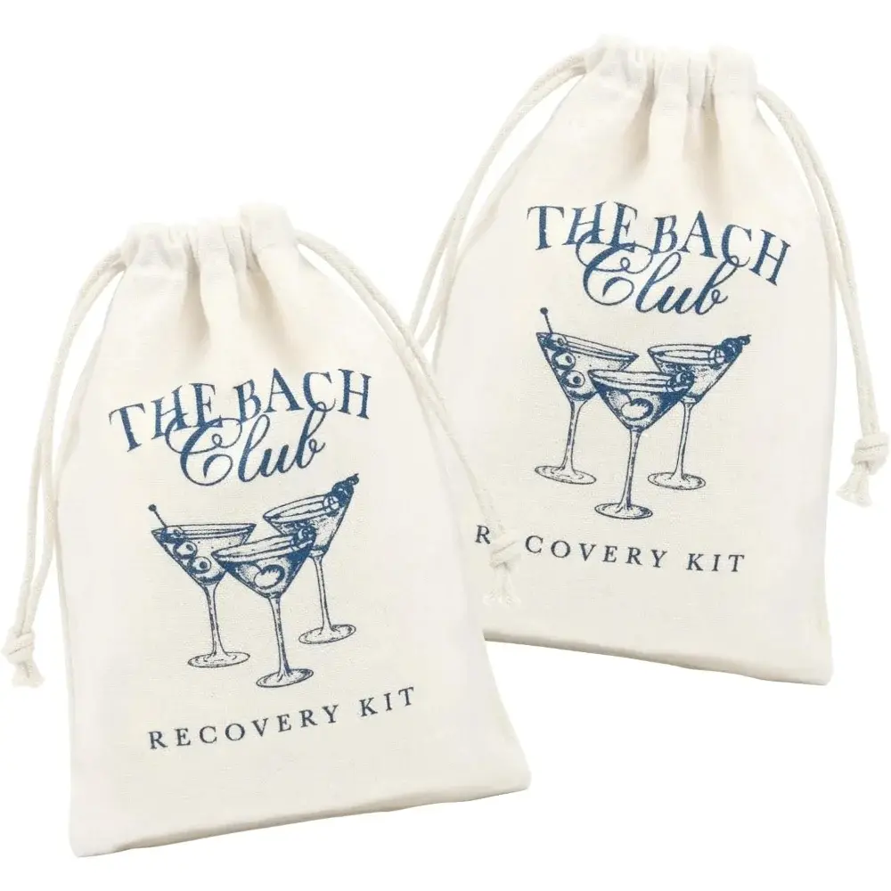 10pcs The Bach Club Hangover Kit Party Goodie Bags 5x7 Inch Navy Blue Drawstring Bachelorette Birthday Party Favors Girls Trip Supplies Party Favor Gifts