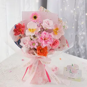 Preserved Soap Flowers with  for Her - Unique Gifts Valentine's Day, Mother's Day, Thanksgiving, Birthday, Anniversary Chrysanthemum Bouquet