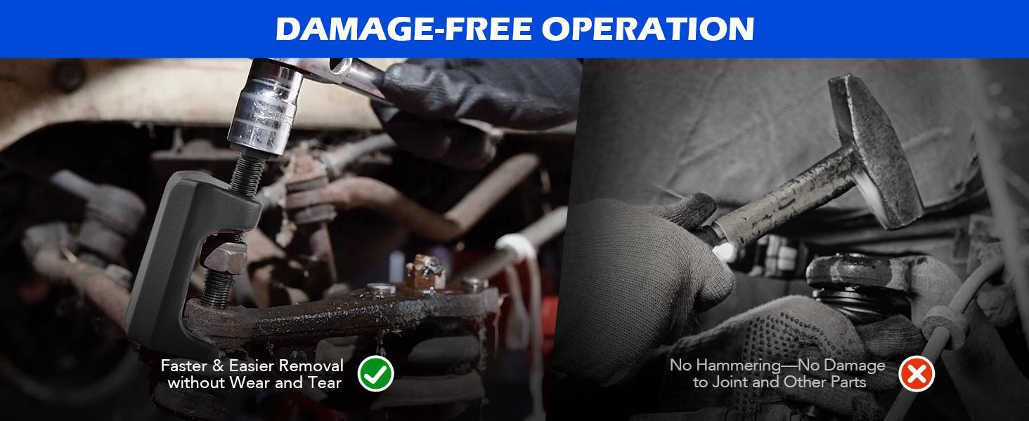 OMT 5-in-1 Heavy Duty Ball Joint Separator, Pitman Arm Puller, Tie Rod End Tool Set, Splitter Removal Kit Red/Blue/Red Black, Mutifunction Tool Set for Front End Service, Gift for men, Home car repair, Automotive Maintance