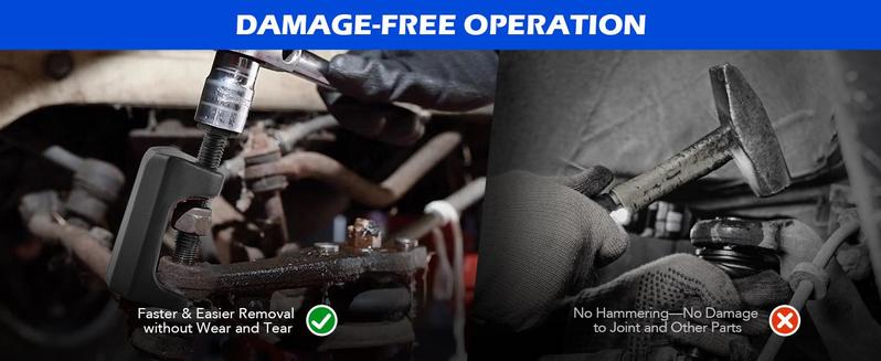 OMT 5-in-1 Heavy Duty Ball Joint Separator, Pitman Arm Puller, Tie Rod End Tool Set, Splitter Removal Kit Red/Blue/Red Black, Mutifunction Tool Set for Front End Service, Gift for men, Home car repair, Automotive Maintance