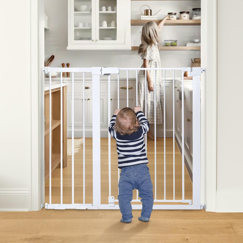 PAWGIANT 36" Tall Pet Gate for Cats, 29.5-40.6" Wide, Auto Close Extra Wide Dog Gate for House, for Doorways & Bottom of Stairs, Pressure Mount Safety Gate for Babies, Toddlers & Pets, Tested & Safe, Baby Gate Pressure Mount