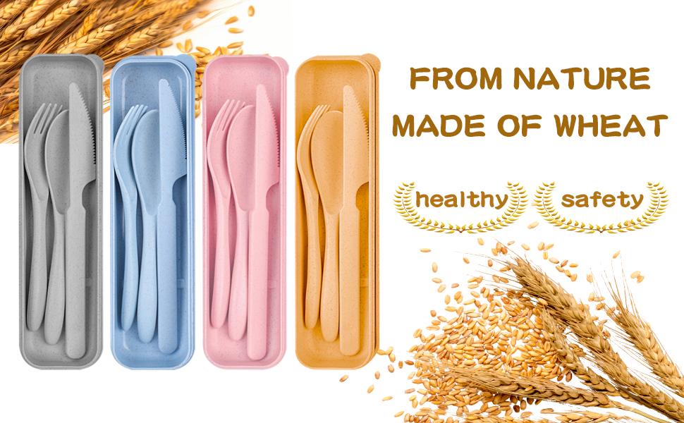 iOPQO Kitchen Gadgets Spoons Reusable Spoon Cutlery Fork Children'S Adult Portable Lunch Box Cutlery Set For Travel Picnic Camping Or Daily Use At School Forks