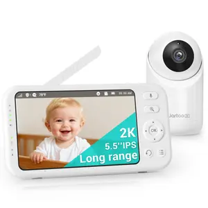 Jartoo 2K 5.5" Video Baby Monitor with Camera and Audio,AI Cry Detect 1860ft Long Range Baby Monitor No WiFi Baby Camera Wireless,Clear Night Vision,ANC, 2-Way Talk,White Noise,6000mAh