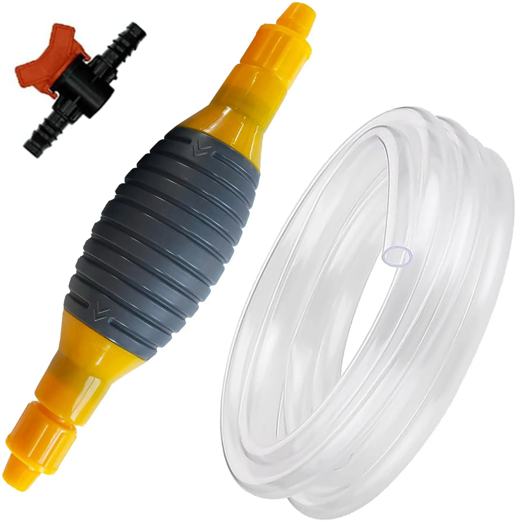 Multifunction Liquid Sucker Pump,High Flow Manual Fuel Pump 6.5 Ft Hose -Portable Hand Siphon Transfer Pump Kit fit for Gasoline Oil Diesel Water Liquid Fluid