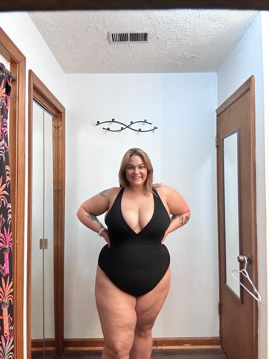 Item: Front Ruched Swimsuit - Black, 3X