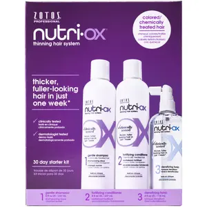 ZOTOS Professional Nutri-Ox Starter Kit - Color Treated for Fine, Thinning & Chemically Treated Hair: Shampoo, Conditioner & Densifying Tonic Springtok Haircare