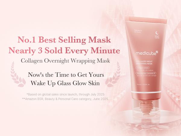 [medicube] Collagen Night Wrapping Mask : SLEEP, SHED, AND GLOW! Skincare Skin Repair Comfort Pink
