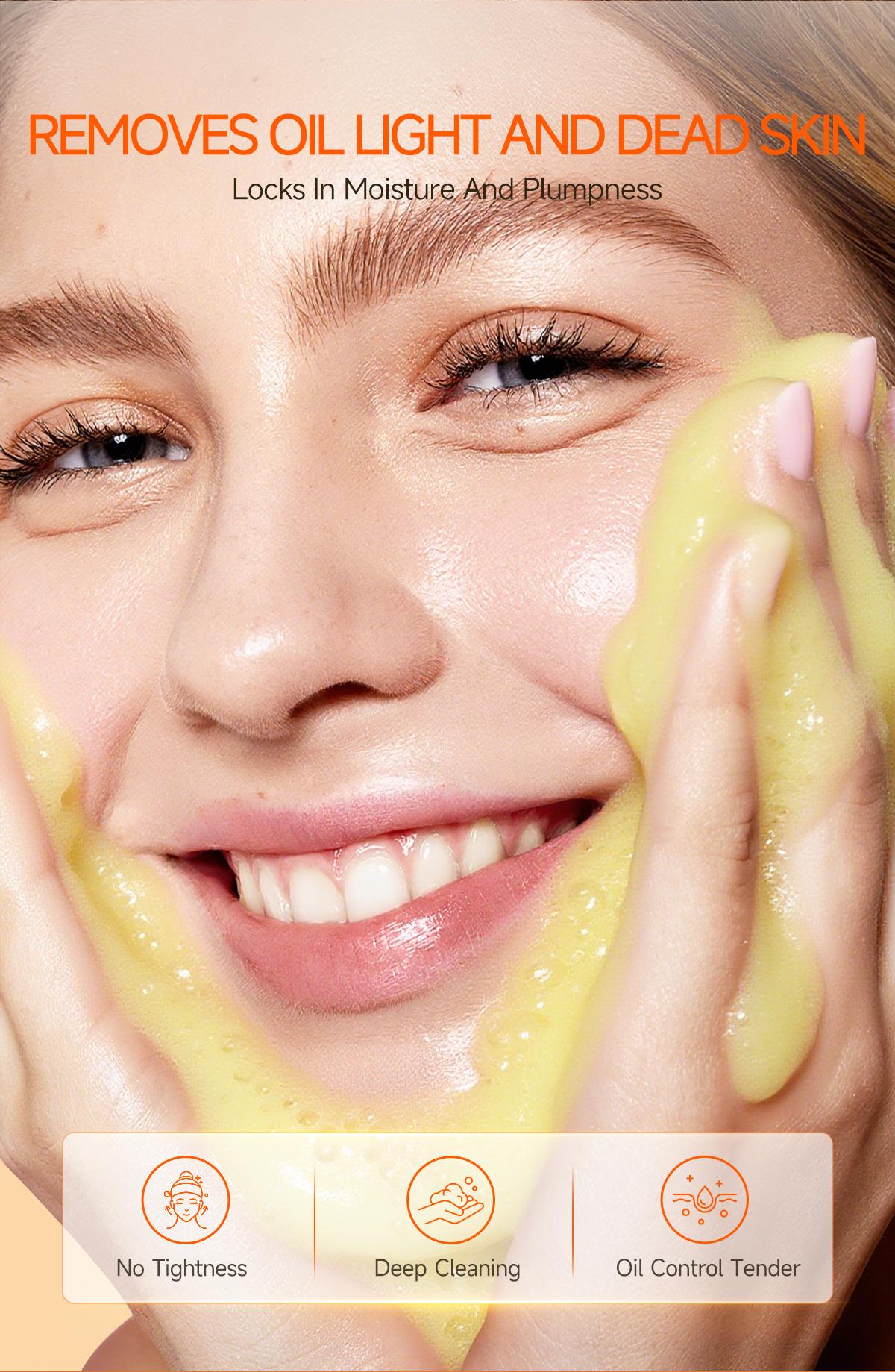 MISS SEASON Facial Cleansing Care Set - Turmeric Cleansing Mousse 120ml & Exfoliating Gel 60g - Double Care for Deep Cleansing & Radiant Glow - Citrus Reticulata Extract Included