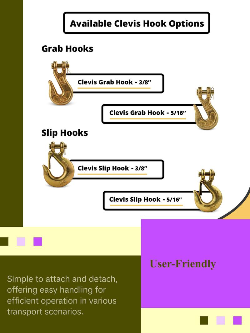 Clevis Slip Hook for G70 Transport Chains, 5/16"